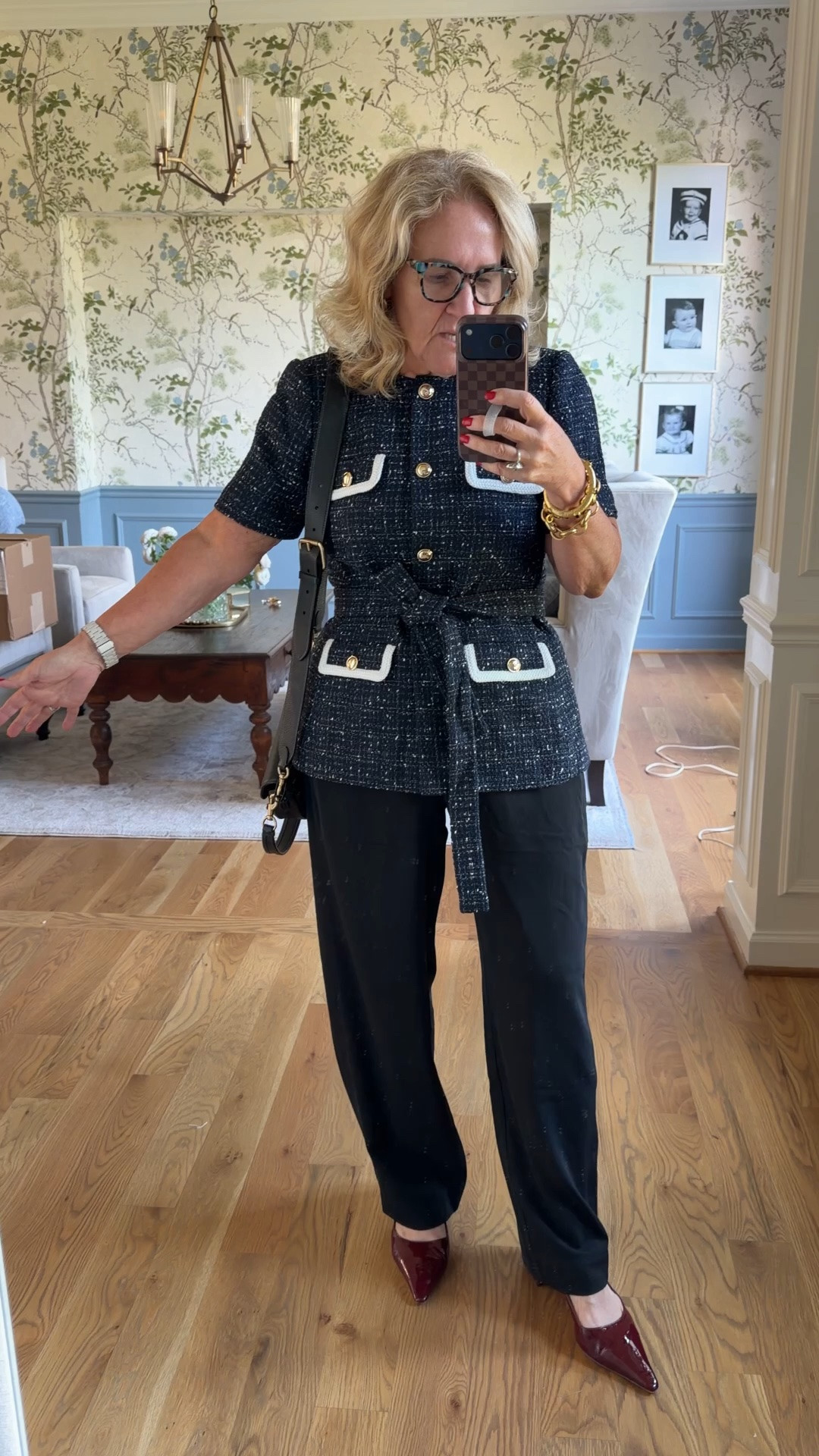 Heading to a funeral 
Black pants are a must in your closet and these from @spanx are a great option. Drawstring so can easily be worn for travel, casual or work. Wearing a med regular I do think the petite is prob good for under 5’2”
Jacket size 8 petite and it’s so lovely.

#LTKOver40 #LTKWorkwear #LTKootd