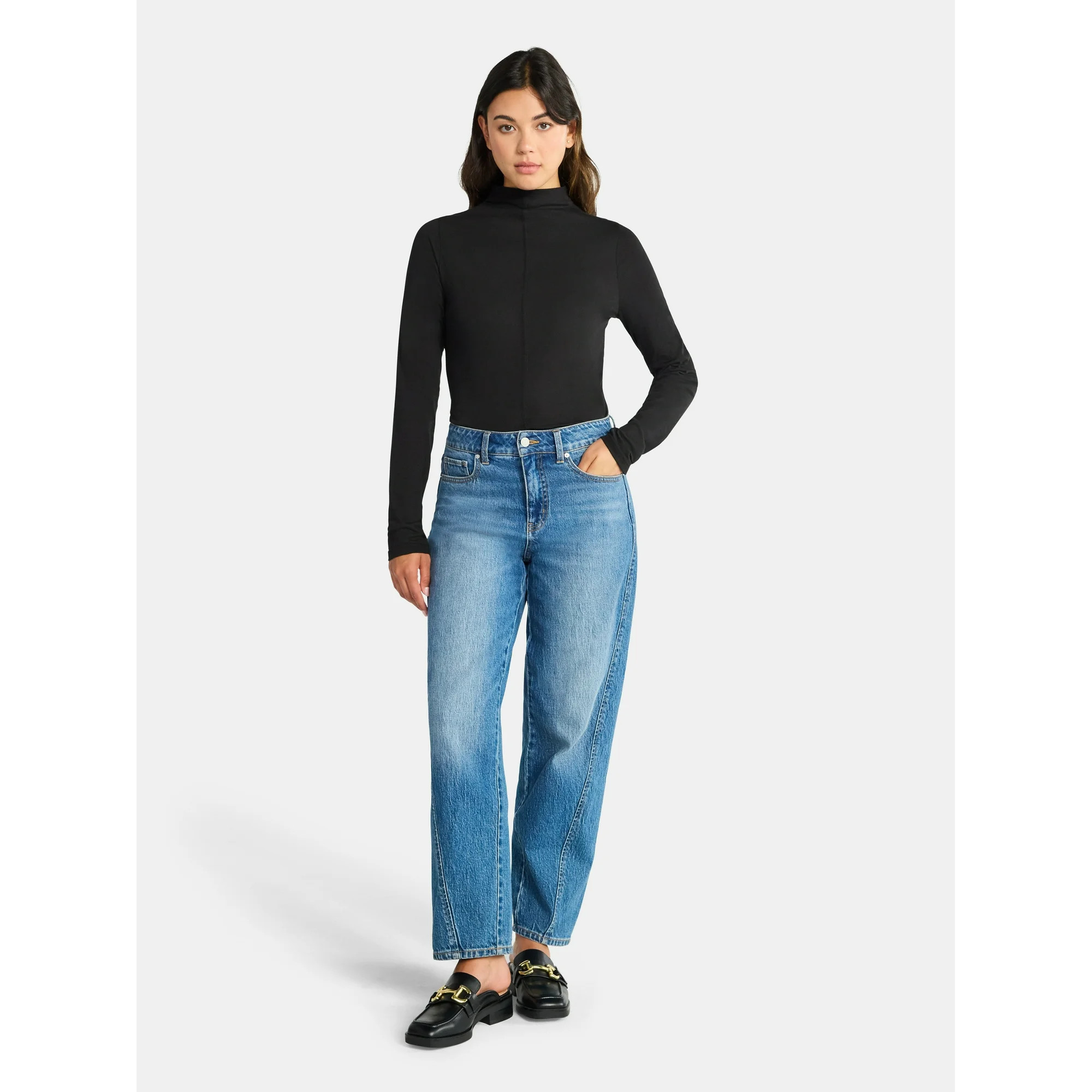 Time and Tru Women's Tissue Like Turtleneck Top, Sizes XS-XXXL | Walmart (US)