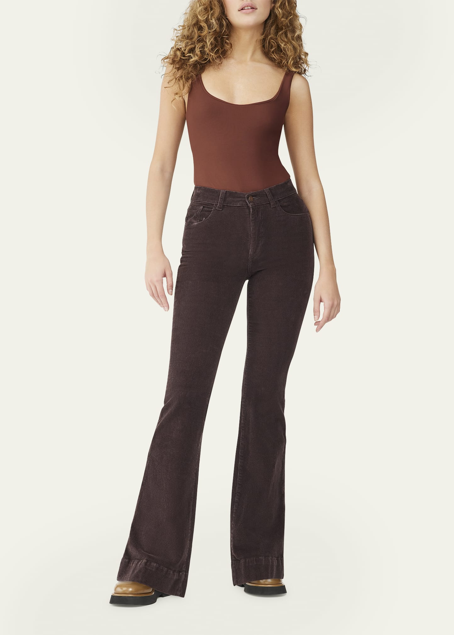 DL1961 Bridget Bootcut High-Rise Instasculpt Corduroy Pants | Bergdorf Goodman