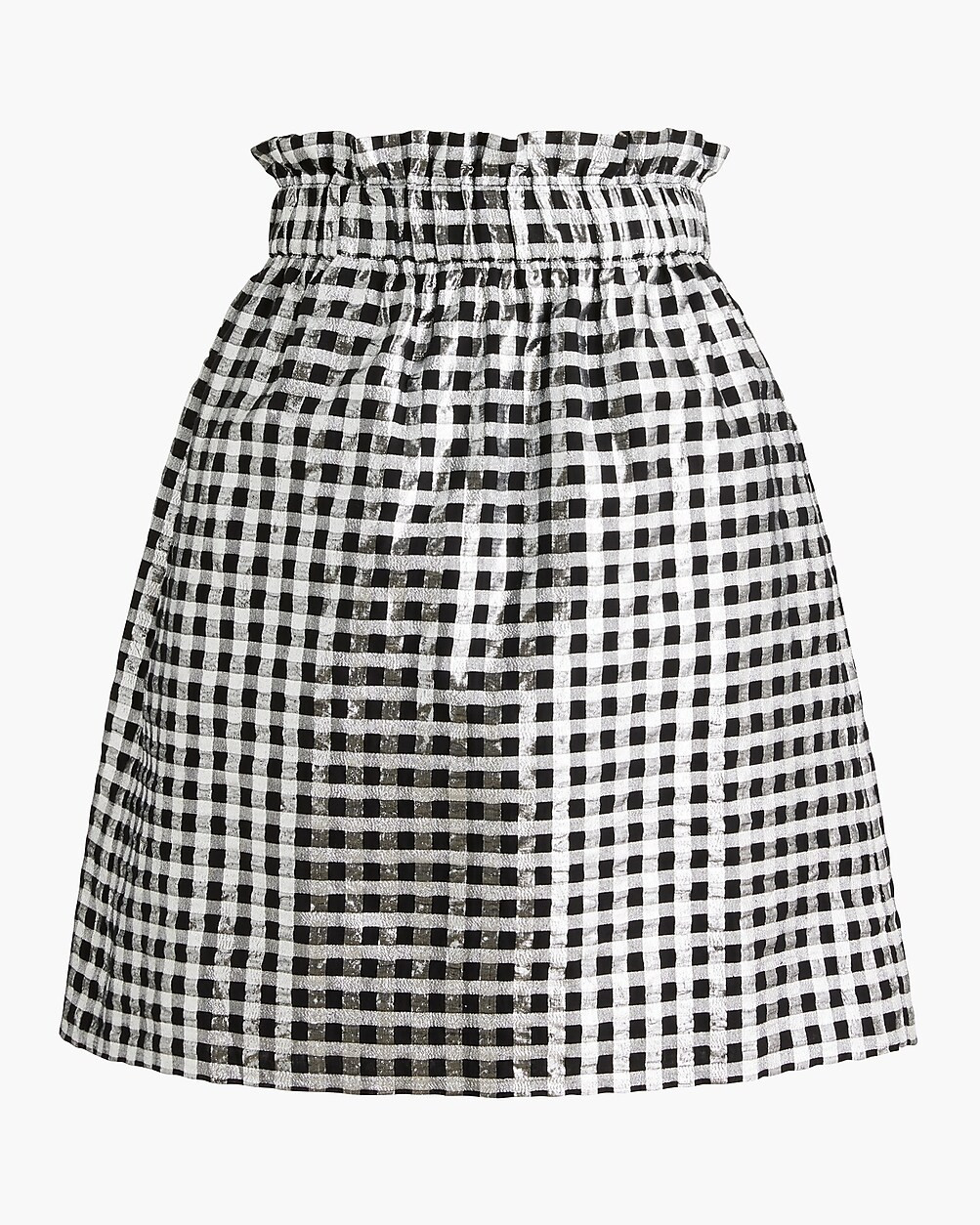 Metallic gingham pull-on mini skirt | J.Crew Factory