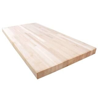 6 ft. L x 25 in. D Unfinished Maple Solid Wood Butcher Block Countertop With Eased Edge | The Home Depot