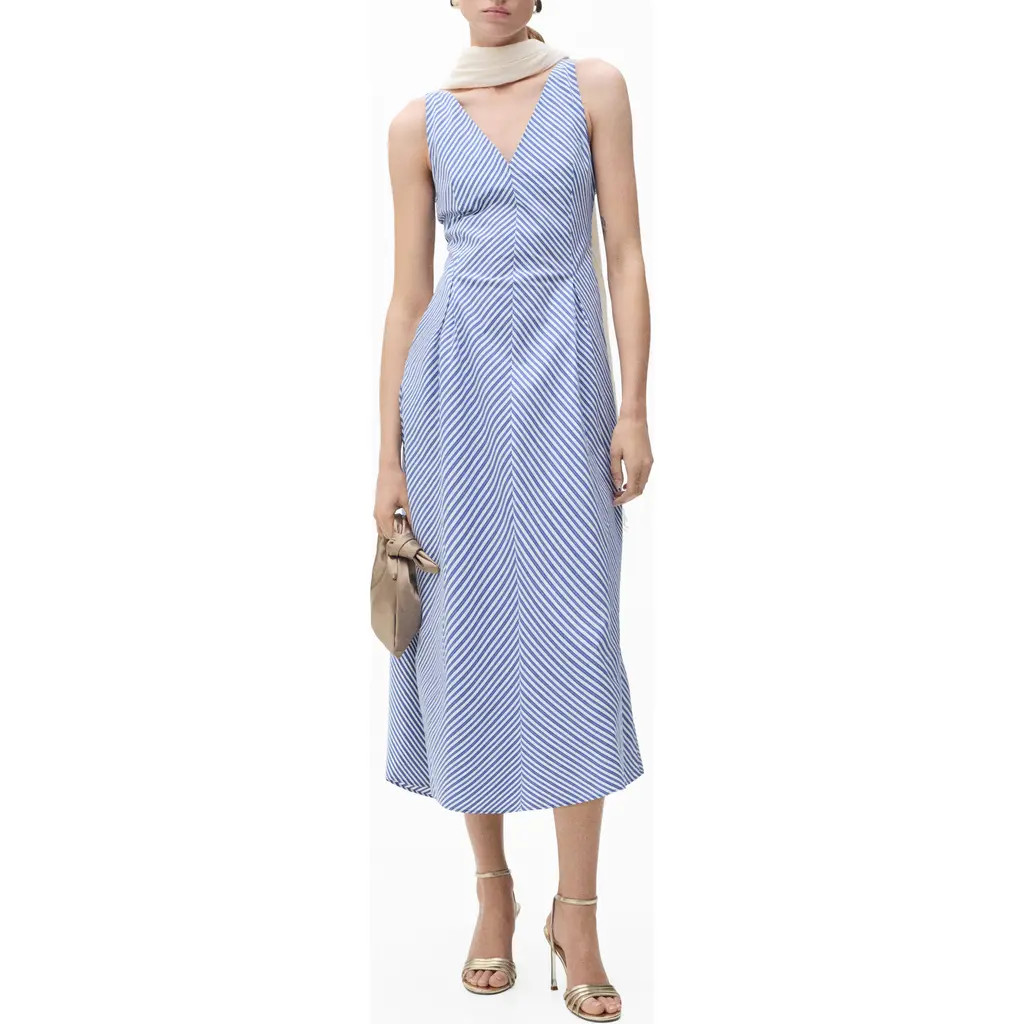 Prima Stripe Cotton Blend Midi Dress | Nordstrom