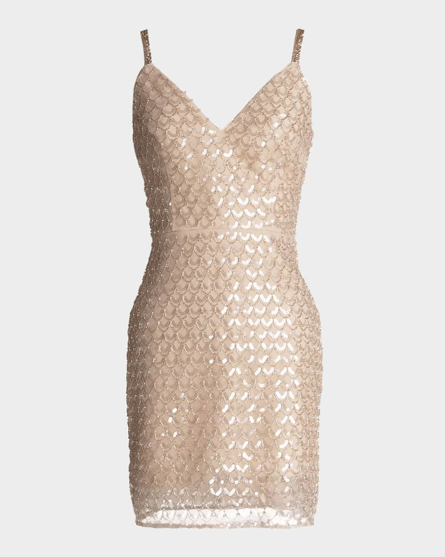 Dress the Population Black Label Anya Bead & Sequin Bodycon Mini Dress | Neiman Marcus