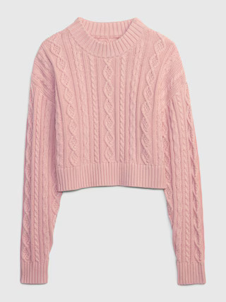 Gap &amp;#215 LoveShackFancy Cable-Knit Cropped Sweater | Gap (US)