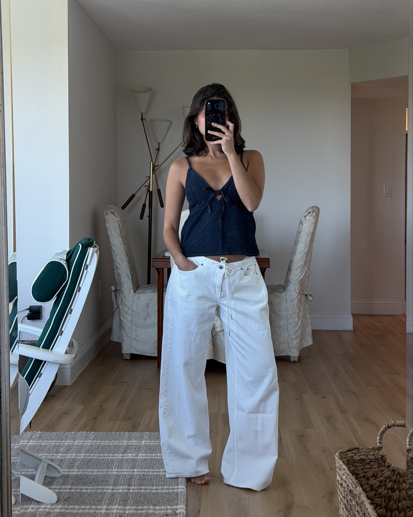 [3/27/26] code AFVIVIANE for 15% off | 

• denim tank dark wash, xs 
• linen blend low rise loose jean, wearing a 26 regular, but currently big on me since they sit below the belly 

#LTKSaleAlert #LTKBump #LTKSeasonal