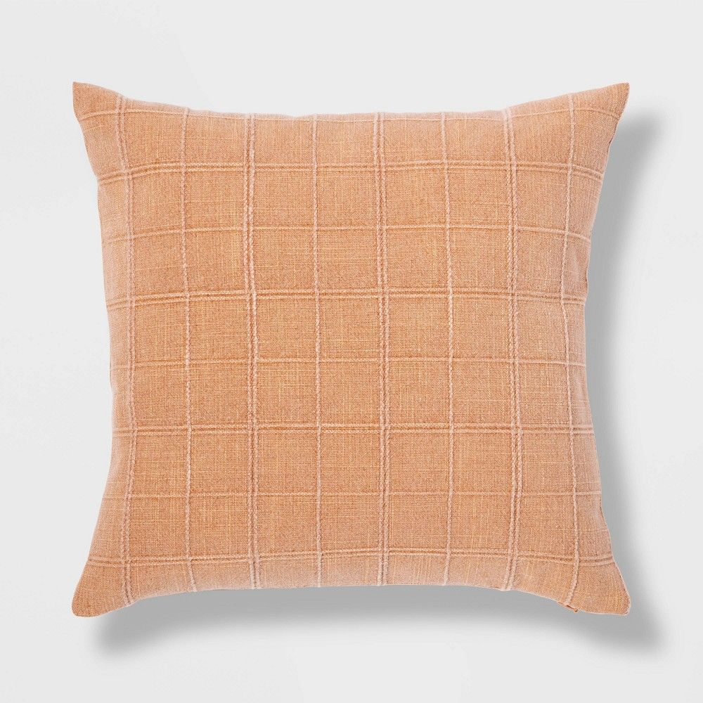 Oversized Woven Washed Windowpane Square Pillow - Threshold™ | Target