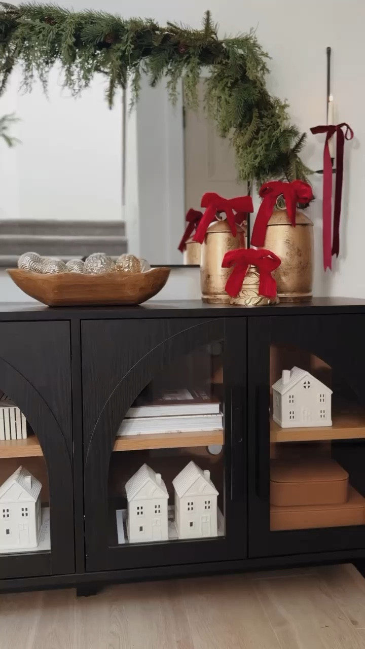 It's all WALMART 🎄🎀✨ I'm still obsessed with this entry way console and even more so all decorated for the holidays! 

#LTKHoliday #LTKHome #LTKSaleAlert