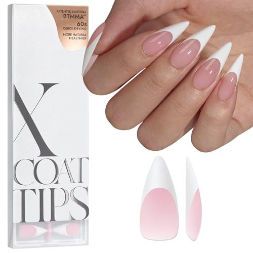 BTArtboxnails French Gel Nail Tips - Long Stiletto Press on Nails Pink XCOATTIPS for Nail Extensions DIY | Amazon (US)