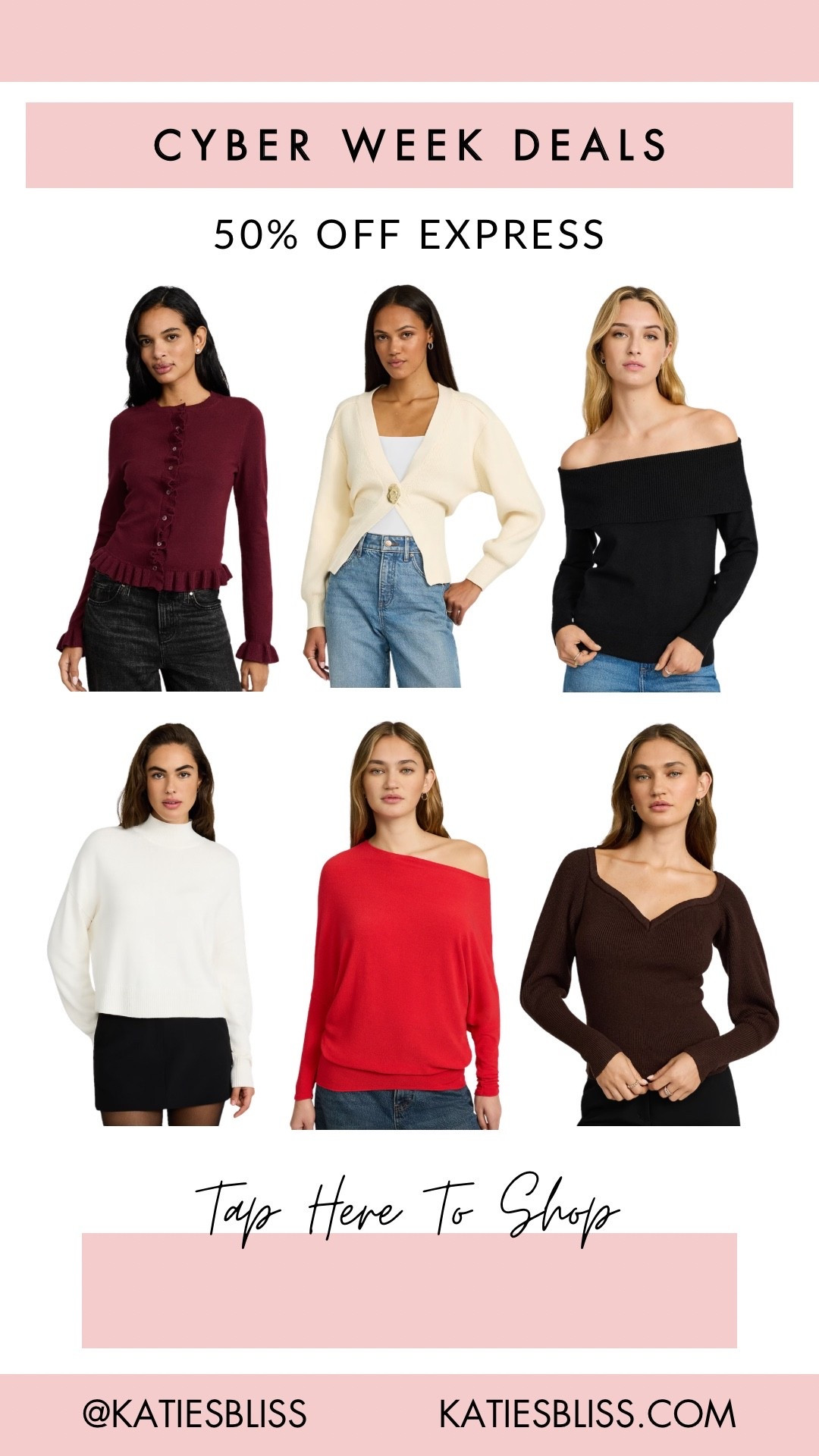 Black Friday deals ✨ 50% off express

Cyber Monday. Cyber week. Black Friday. Deal. Sale. Markdown. Express. 



#LTKFindsUnder50 #LTKSaleAlert #LTKCyberWeek