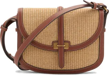 Contrast Canvas & Faux Leather Crossbody Bag | Nordstrom