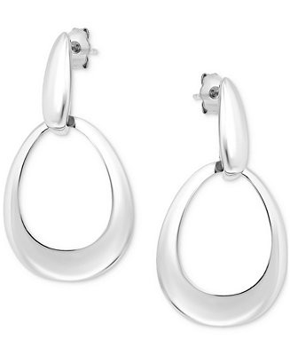 Giani Bernini Oval Doorknocker Drop Earrings, Set in Sterling Silver or 18k Gold-plated Sterling ... | Macy's