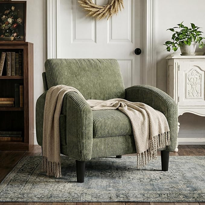 Homkdom Accent Chair for Living Room Chairs Green Reading Chair for Bedroom Mid Century Modern Ar... | Amazon (US)