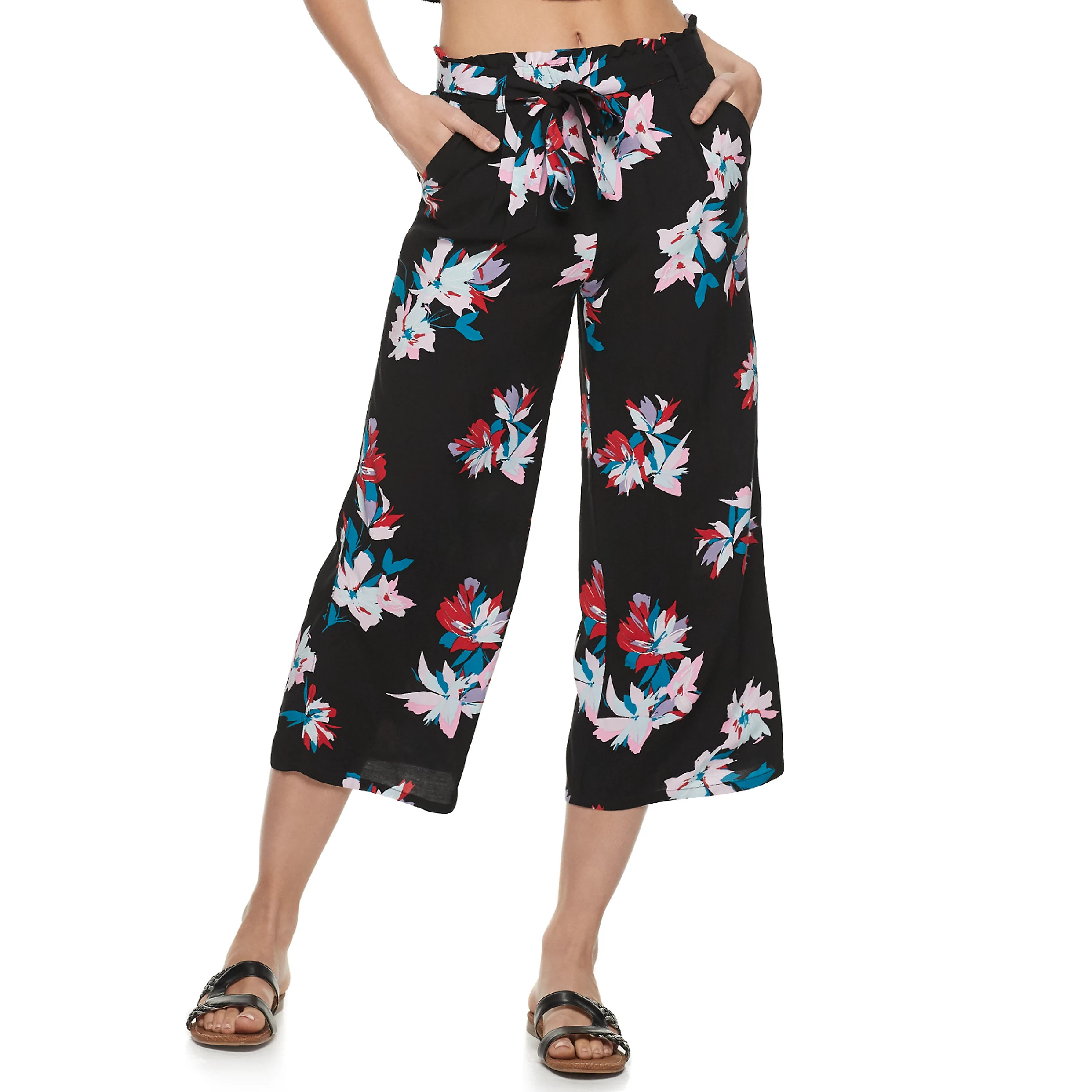 Juniors' Candie's® Ruffle Edge Tie Front Pants | Kohl's
