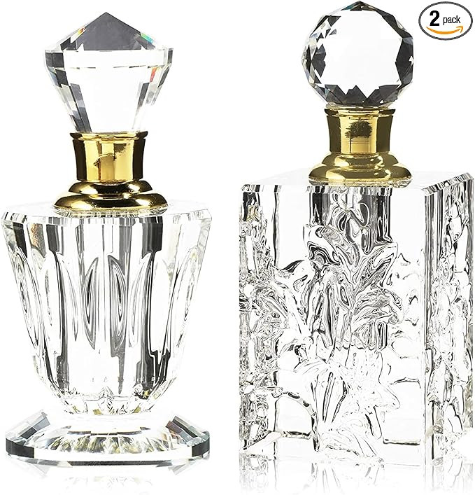 Okuna Outpost Crystal Perfume Bottle Set, Vintage Style (2 Pack) | Amazon (US)