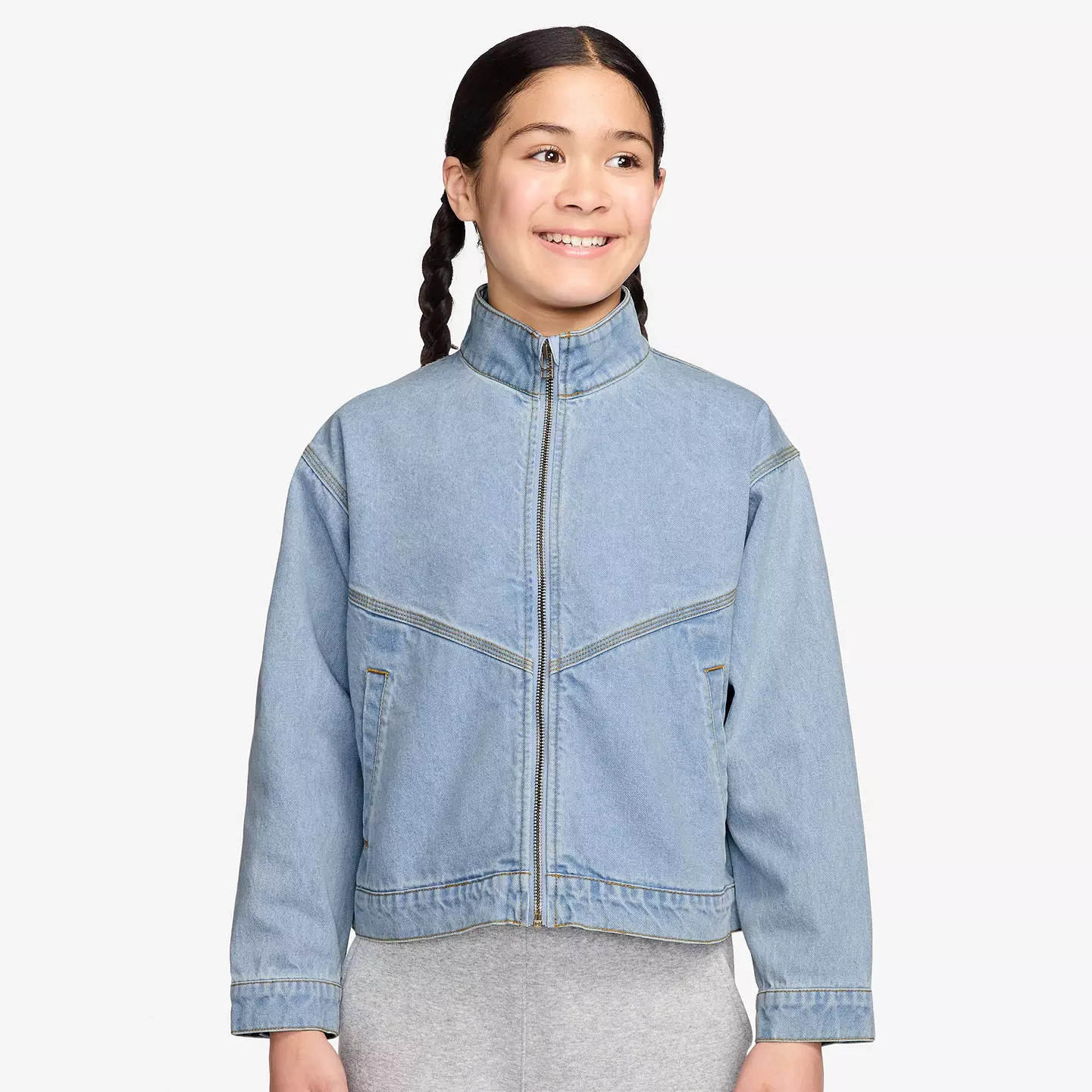 Nike Girls' Sportswear Windrunner Denim Jacket | DICK'S Sporting Goods