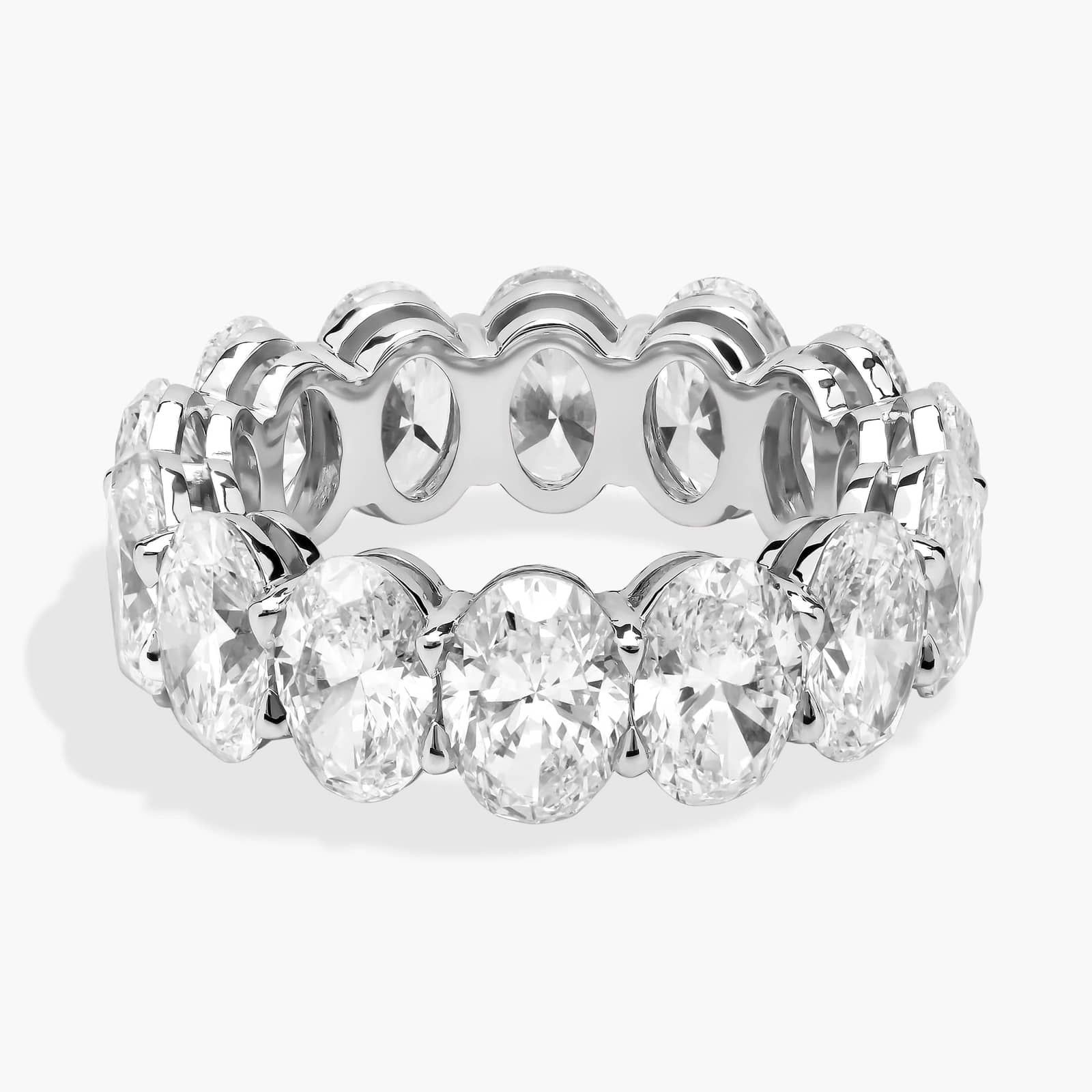 Oval Cut Lab-Grown Diamond Eternity Ring In 14K White Gold (8 Ct. tw. - F-G / VS2-SI1) | Blue Nile