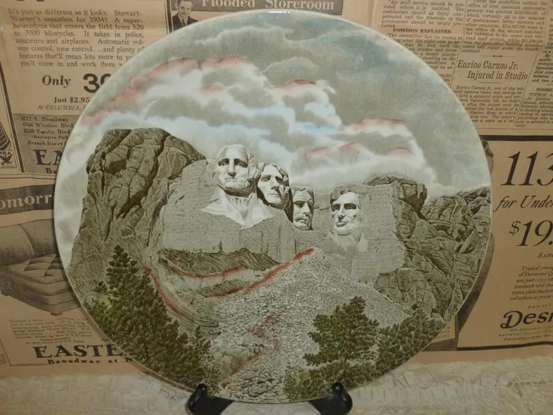Vintage Mount Rushmore Memorial Plate / Made in England / Collectable / Very Good Condition - Ets... | Etsy (Global)