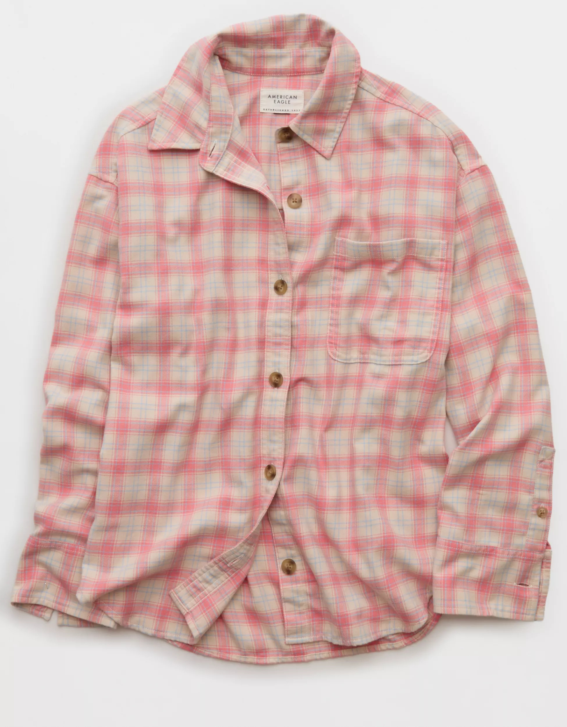 AE Plaid Button-Down Shirt | American Eagle Outfitters (US & CA)