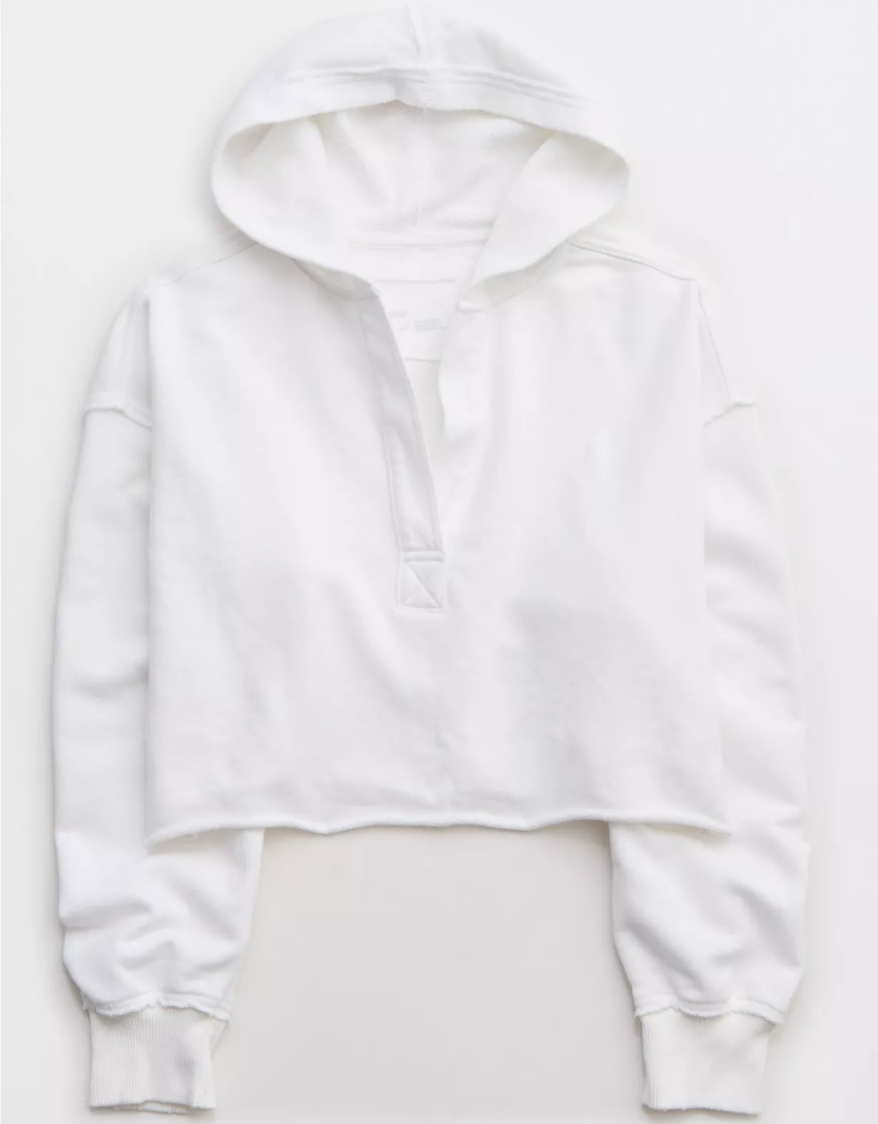 Aerie Cropped Open Neck Hoodie | American Eagle Outfitters (US & CA)