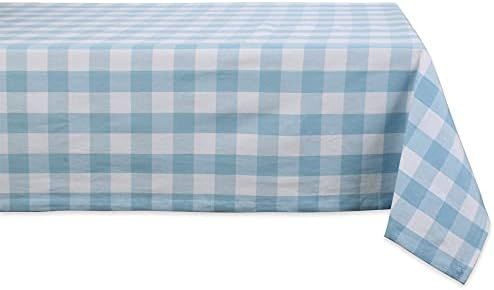 DII Buffalo Check Collection, Classic Farmhouse Tablecloth, Tablecloth, 60x84, Light Blue & White | Amazon (US)