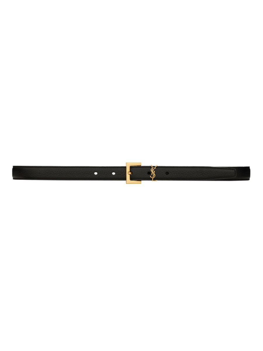 Saint Laurent Monogram Leather Belt | Saks Fifth Avenue