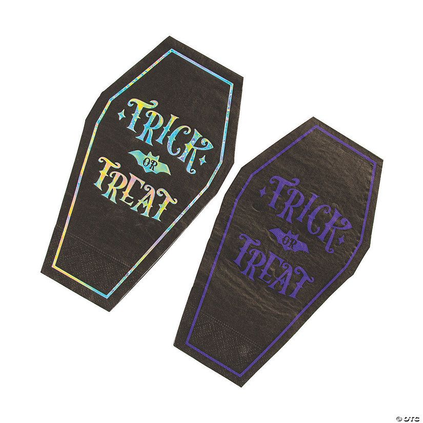 Spooktacular Coffin-Shaped Luncheon Napkins - 16 Pc. | Oriental Trading Company