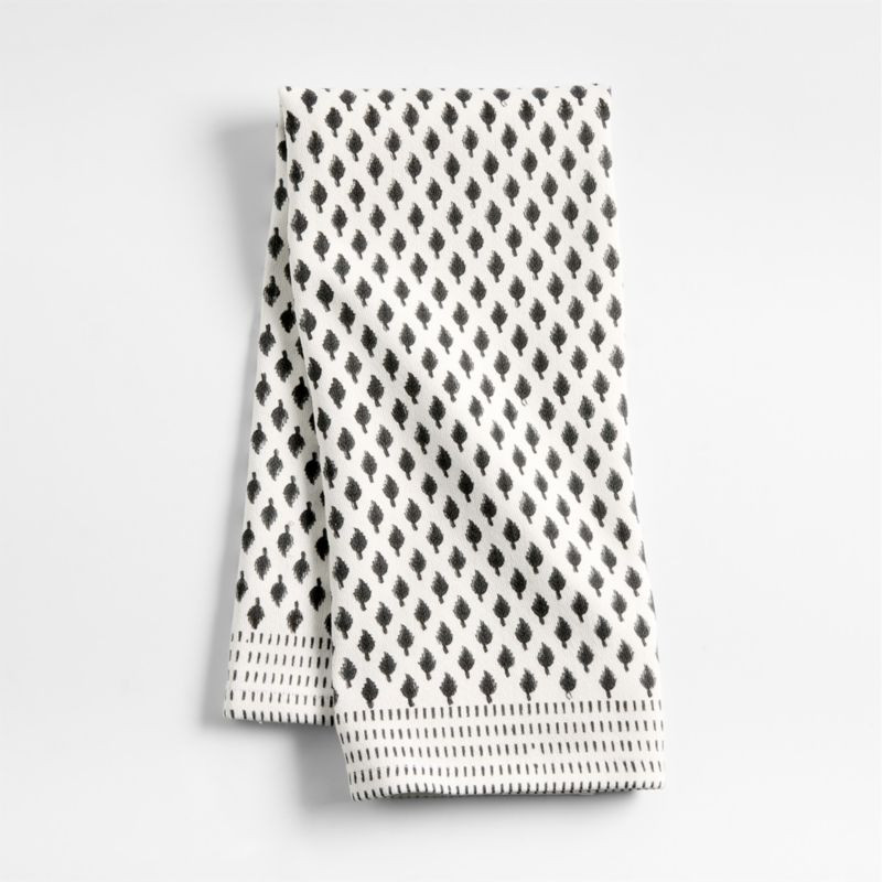 Organic Cotton Block Print Kitchen Towel | Crate & Barrel | Crate & Barrel