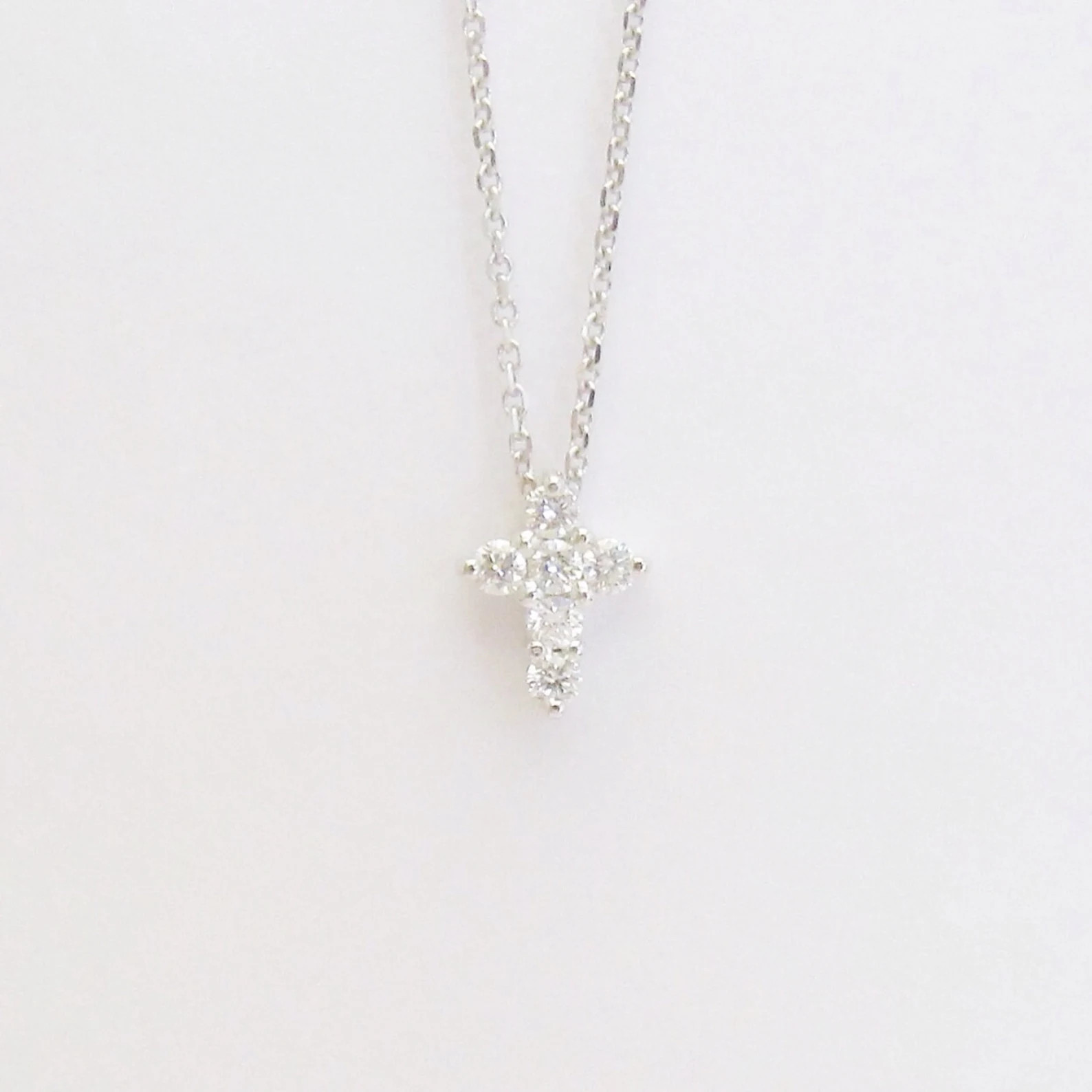 Tiny Diamond Cross Necklace // 14k White Yellow or Rose Gold | Etsy | Etsy (US)