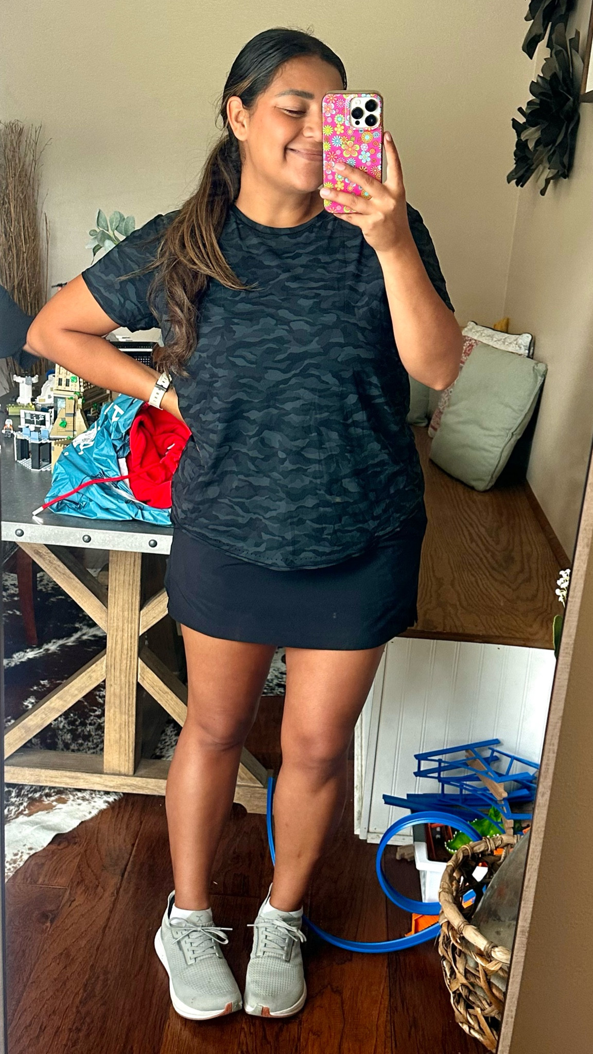 Snagged some great deals on Athleta recently. This skirt has shorts built in AND she has pockets!!! Loved it so much, I got on and ordered more. 
Linked my “mama’s back to school” order below lol 
All true to size and actually flattering for my apple shape 

#LTKMidsize #LTKFindsUnder50 #LTKSaleAlert