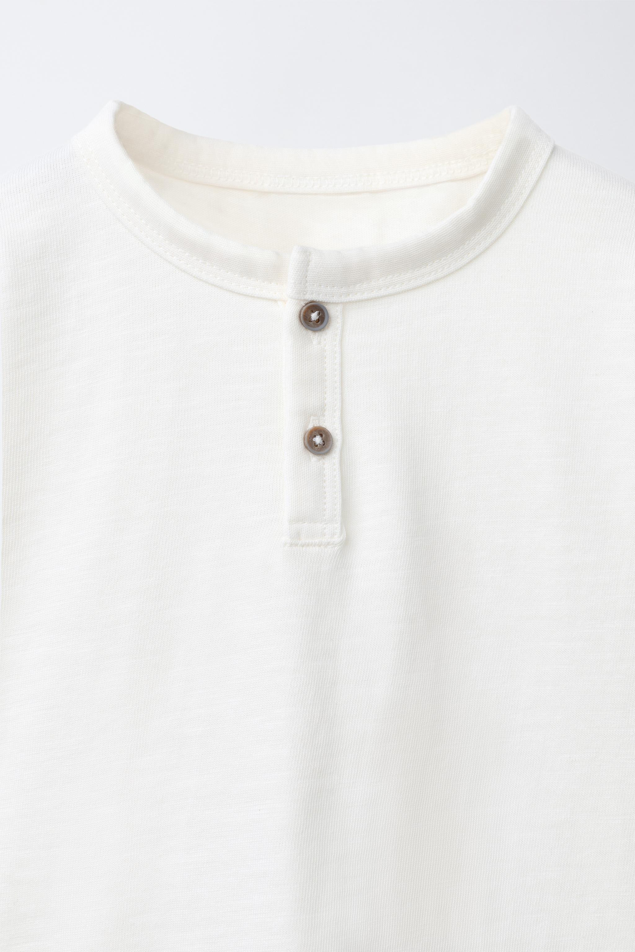 PLAIN HENLEY NECK T-SHIRT | Zara UK