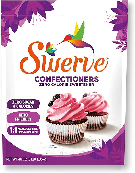 Swerve Ultimate Sugar Replacement Sweetener, Confectioners Sugar Substitute, Zero Calorie, Keto F... | Amazon (US)