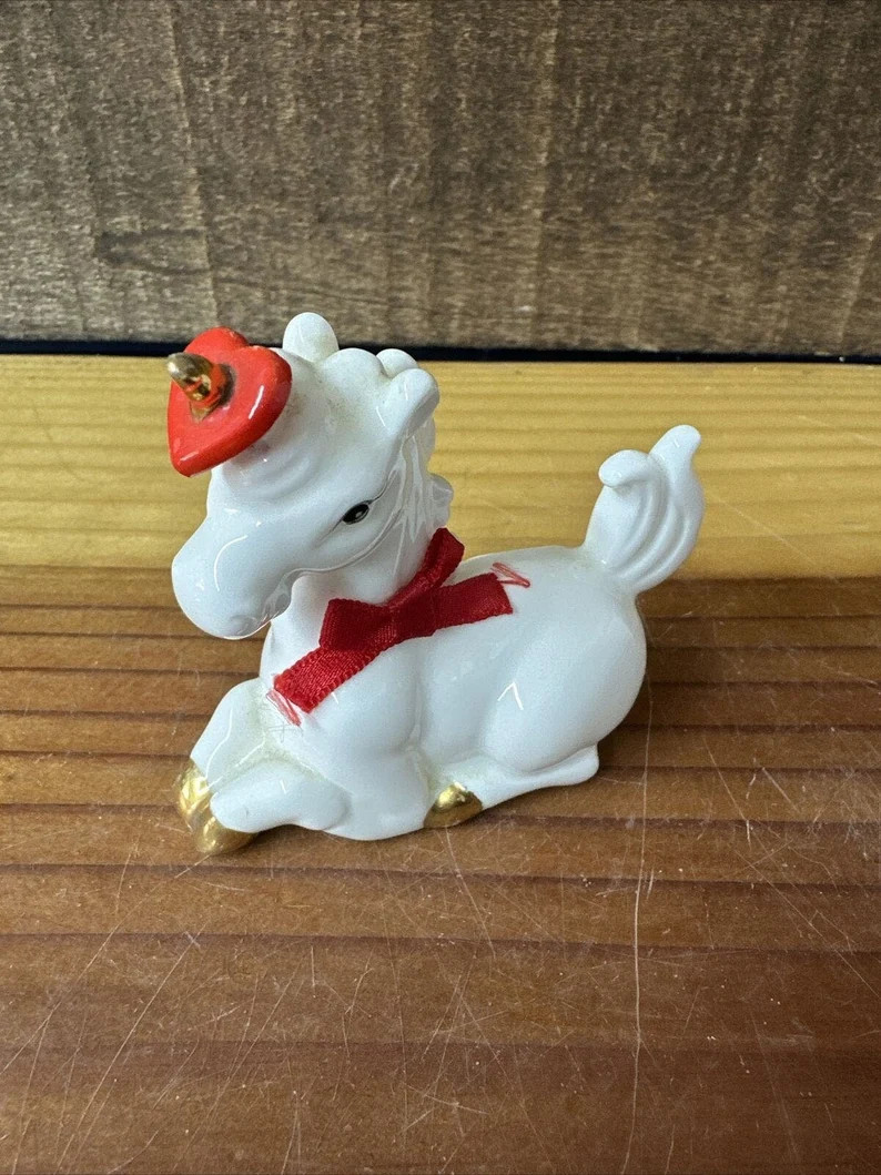 Vintage Enesco Valentine's Day Unicorn Heart on Horn Figurine 3 - Etsy | Etsy (US)