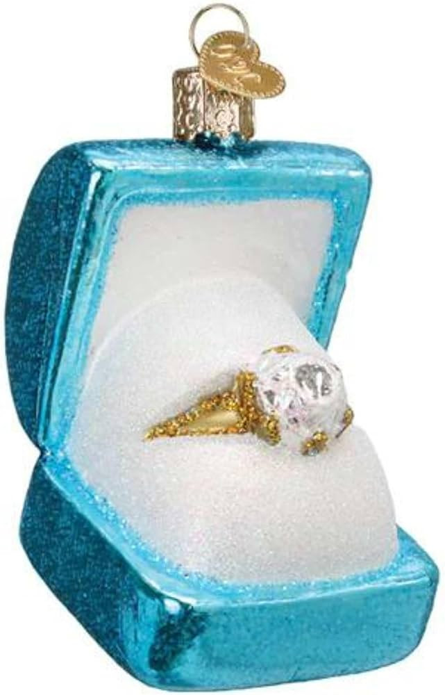 Old World Christmas Something Blue Ring Box Glass Hanging Ornament | Amazon (US)