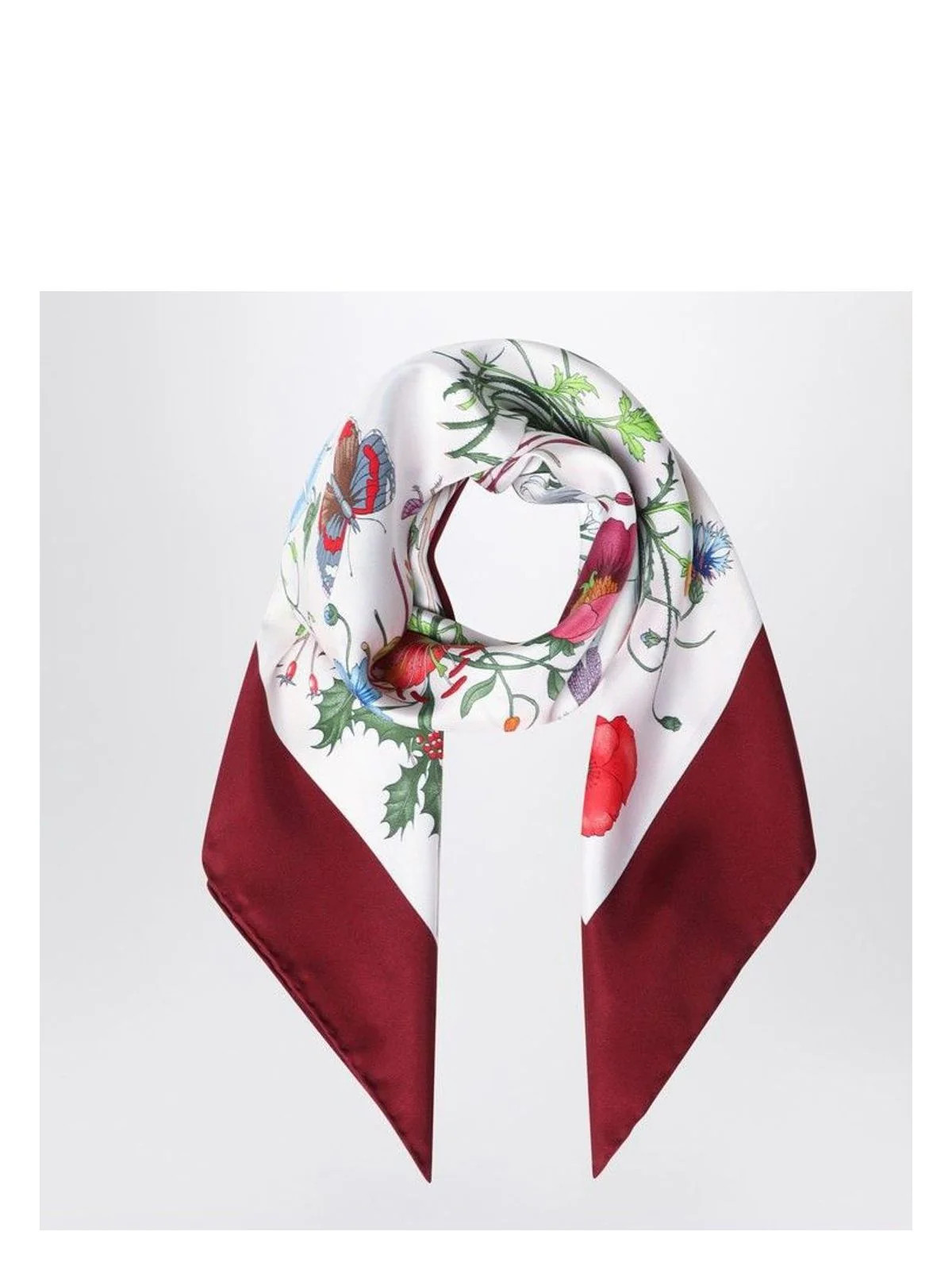 Gucci Women's Silk Scarf With Floral Print | 8210613G001 | LOZURI