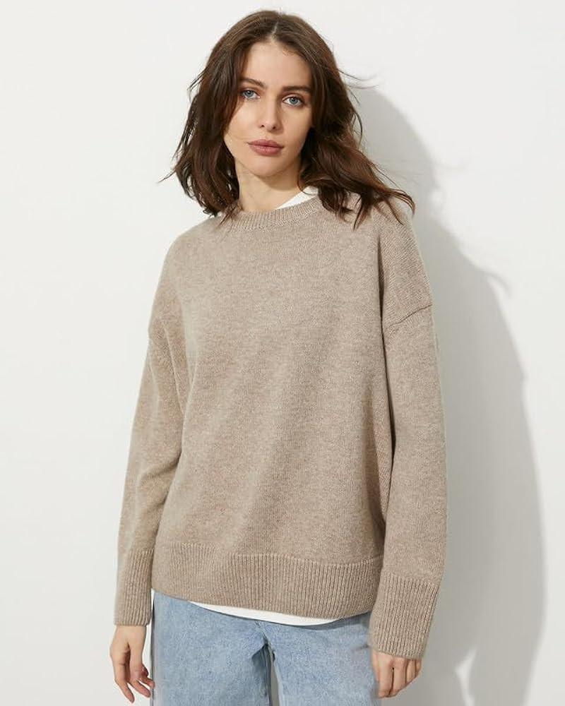 Women's Lightweight Soft Petite Crewneck Lightweight Solid Plain Sweaters Fall Winter Pullover Ju... | Amazon (US)