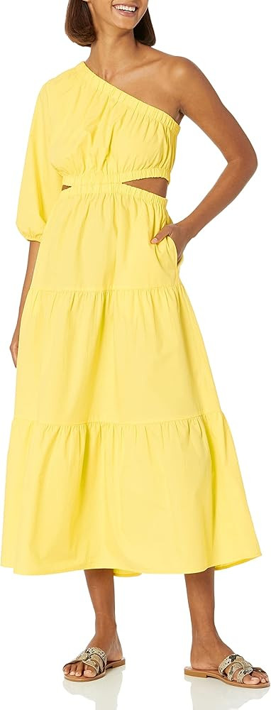The Drop Women's April One-Shoulder Cut-Out Tiered Midi Dress | Amazon (US)