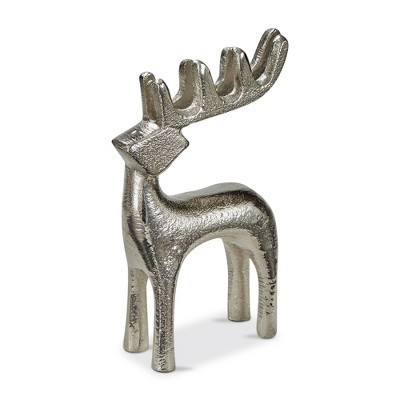TAG Small Silver Reindeer Silhouette Figurine Decorative Sculpture for Holiday Christmas Decor 4.5 in H x 3 in L x 1.25 in W | Target