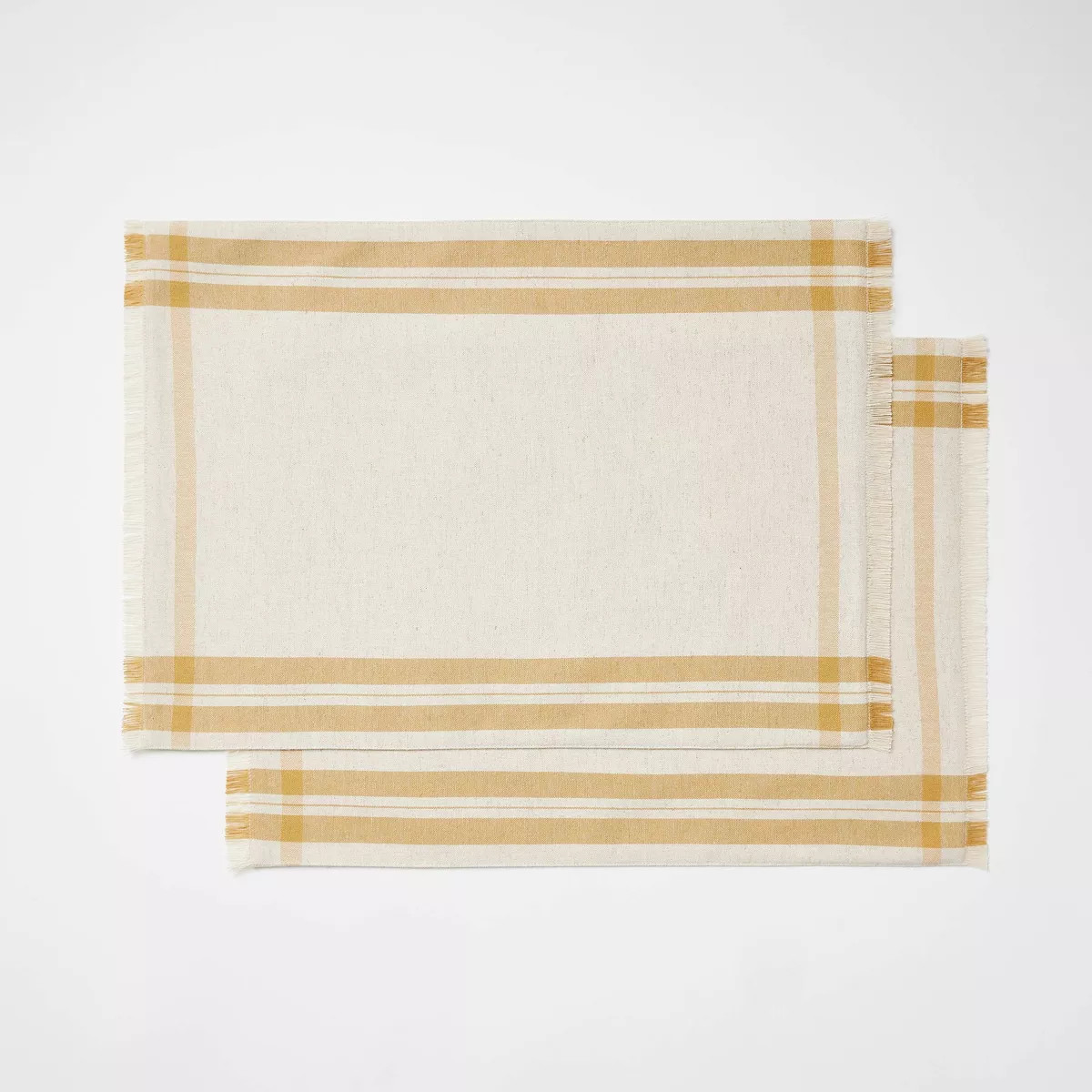 2pk Basket Tan Plaid Placemats - Threshold™ designed with Studio McGee: Cotton & Linen, Rectang... | Target