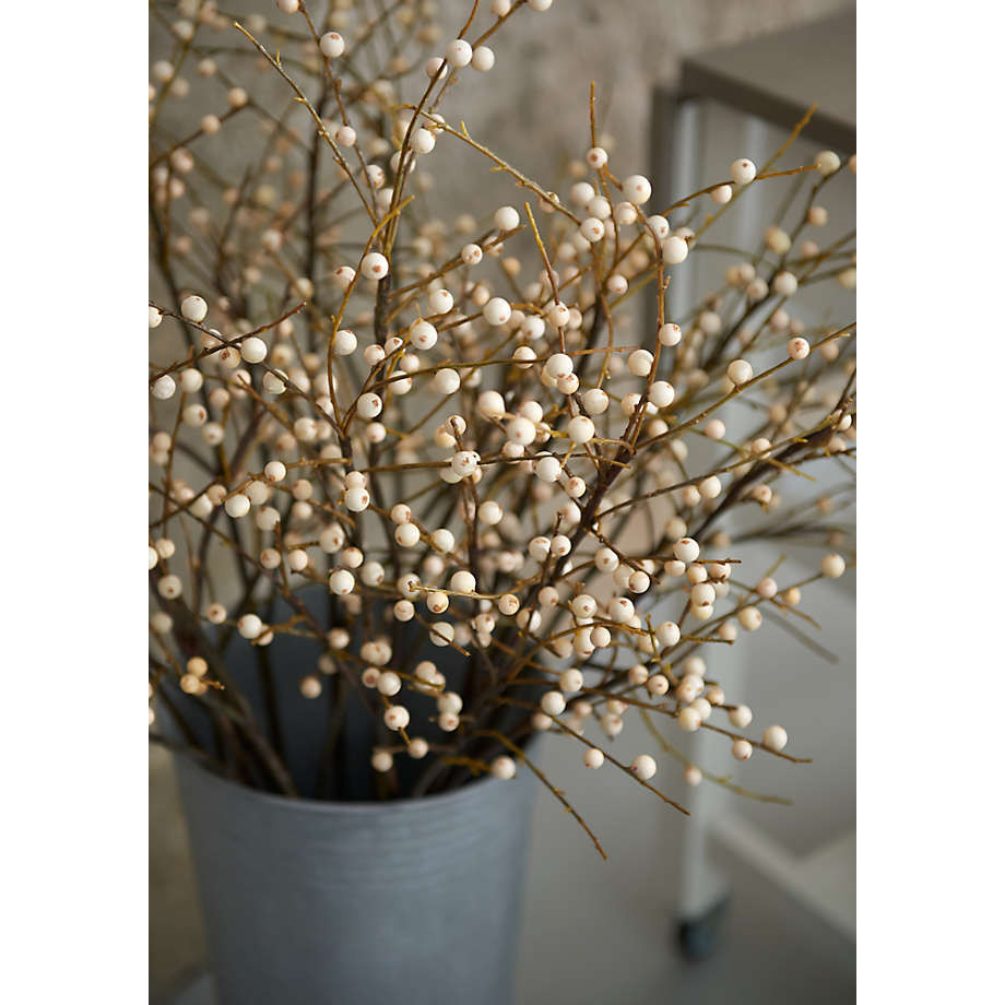 Faux Ilex White Berry Stem Branch + Reviews | Crate & Barrel | Crate & Barrel