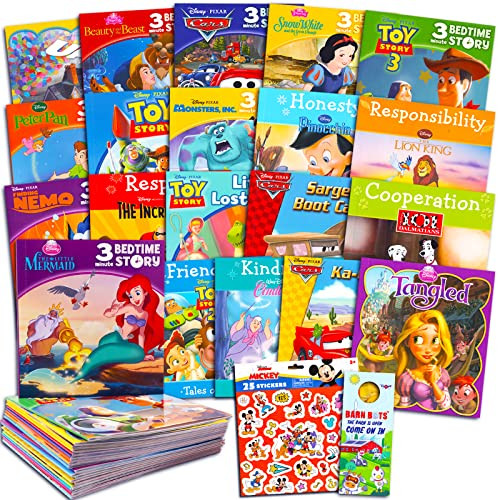 Disney Story Books Collection Set for Toddlers, Kids 3-5 - Bundle of 20 Disney and Pixar Books for Boys, Girls Featuring Cars, Toy Story, Princess, More | Bulk Disney Board Books for Kids | Amazon (US)