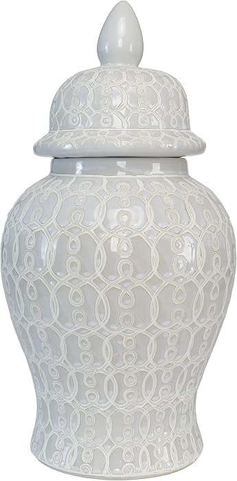 Kavana Decor Elemental Jar- Handmade and Hand Painted in Multi-Tonal Shades of Cream, Taupe, & Gr... | Amazon (US)
