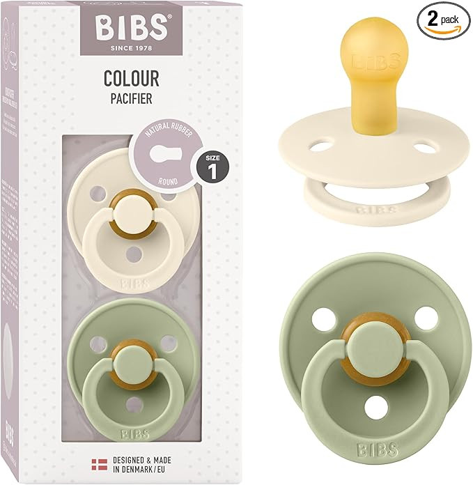BIBS Colour Soother 2-Pack, BPA Free Dummy Pacifier, Round Nipple. Natural Rubber Latex, Size 1 (... | Amazon (UK)