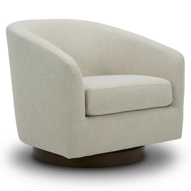 CHITA Swivel Accent Chair Fabric, Round Barrel Arm Chair Living Room, Linen | Walmart (US)