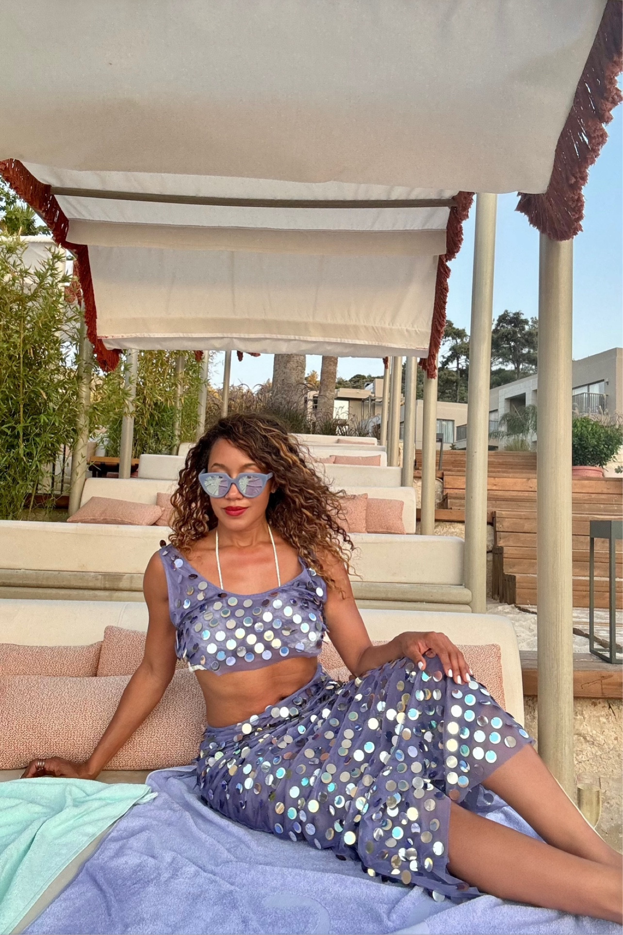A little sparkle for Euro summer. 💛
I love this set for vacays. It’s true to size. I’m wearing a size 4 top and size 6 bottom. 

#LTKFindsUnder50 #LTKSwim #LTKTravel