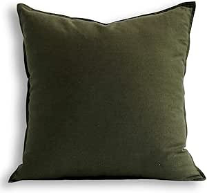 Jeanerlor 20"x20" Pillowcase Green Cousion Cover Decor Cotton Linen with Unique Design to Embelli... | Amazon (US)