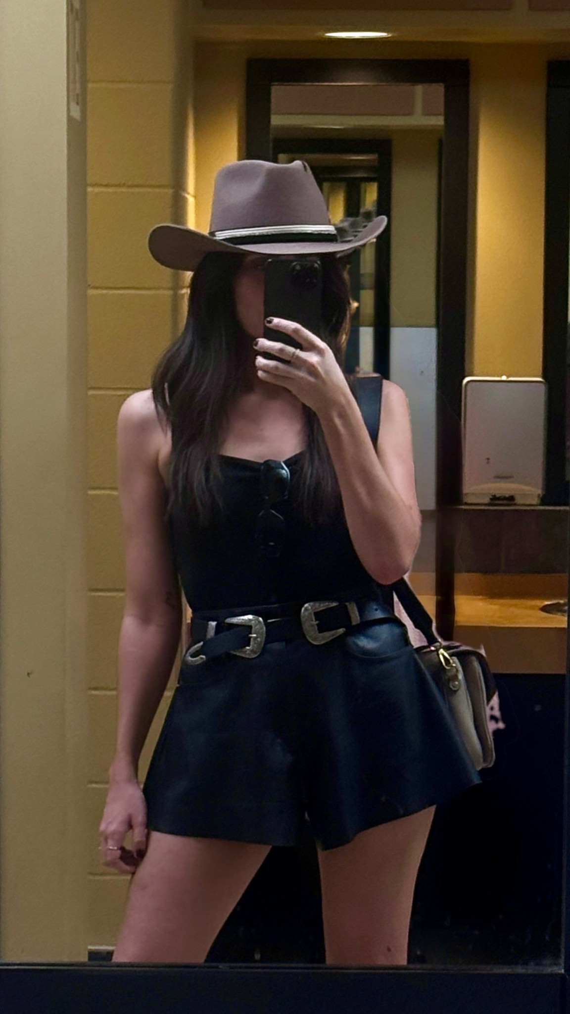 Calgary Stampede outfit, western belt, double belt, leather shorts, cowboy boots, all black outfit, Louis Vuitton bag, Prada sunglasses, western outfit, rodeo outfit, rodeo style 

#LTKFindsUnder100 #LTKStyleTip #LTKFindsUnder50