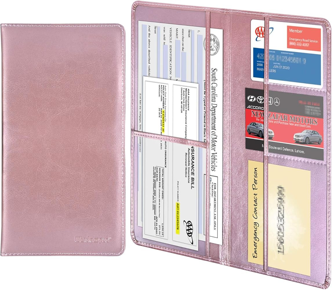 Wisdompro Car Document Holder Organiser, PU Leather Vehicle Insurance and Registration Holders Wa... | Amazon (US)