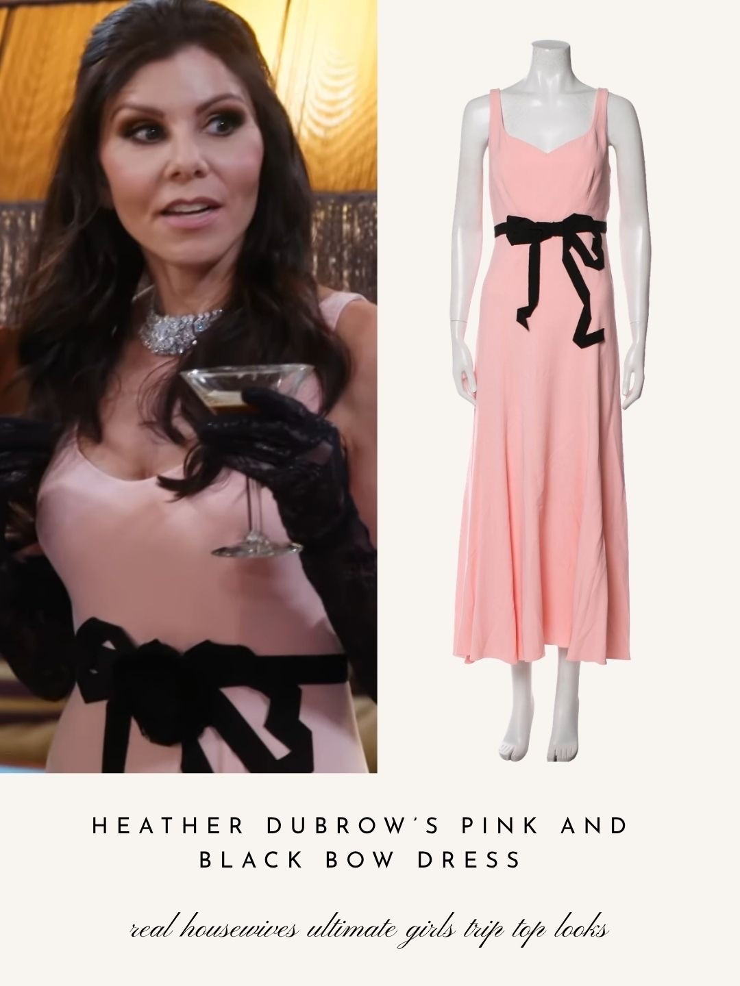 Heather Dubrow’s Pink and Black Bow Dress
