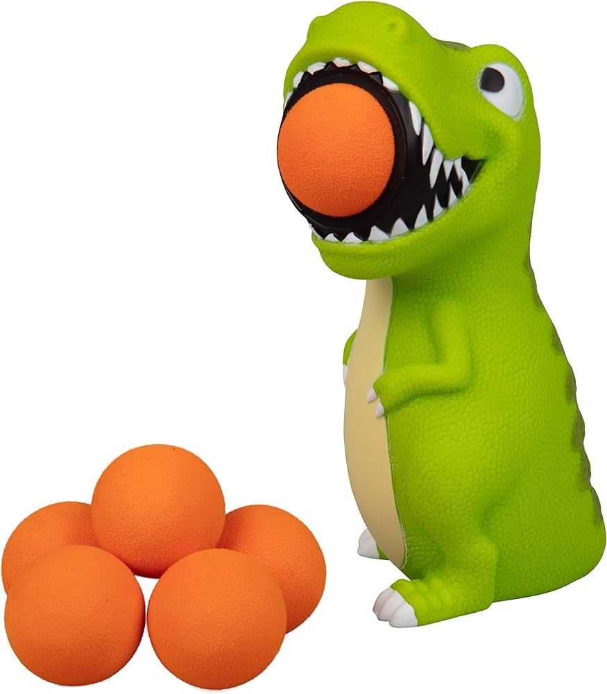 Hog Wild T-Rex Dinosaur Popper Toy - Pop Foam Balls Up to 20 Feet - 6 Balls Included - Age 4+ | Amazon (US)