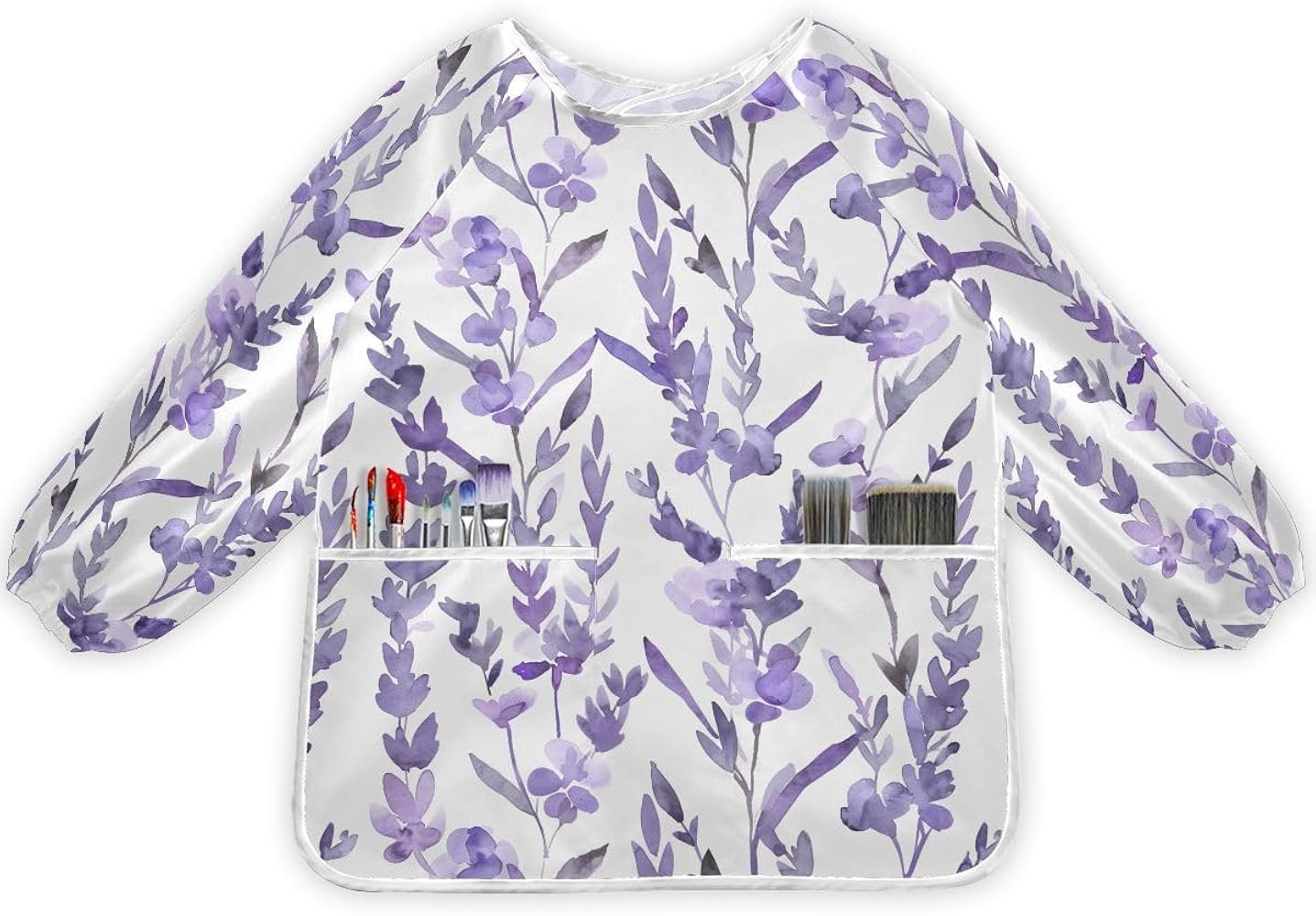Bolaz Painting Smocks for Kids 2-4 Eating with Pockets Lavender Watercolor Floral Waterproof Todd... | Amazon (US)